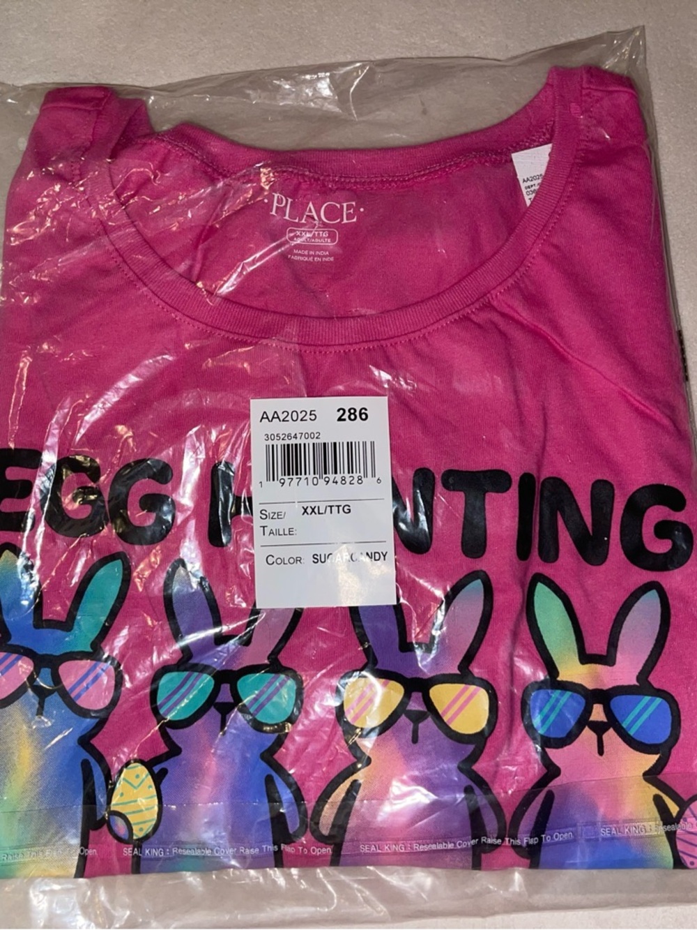 The Children's Place Hot Pink Bunny Graphic Short Sleeve Tee